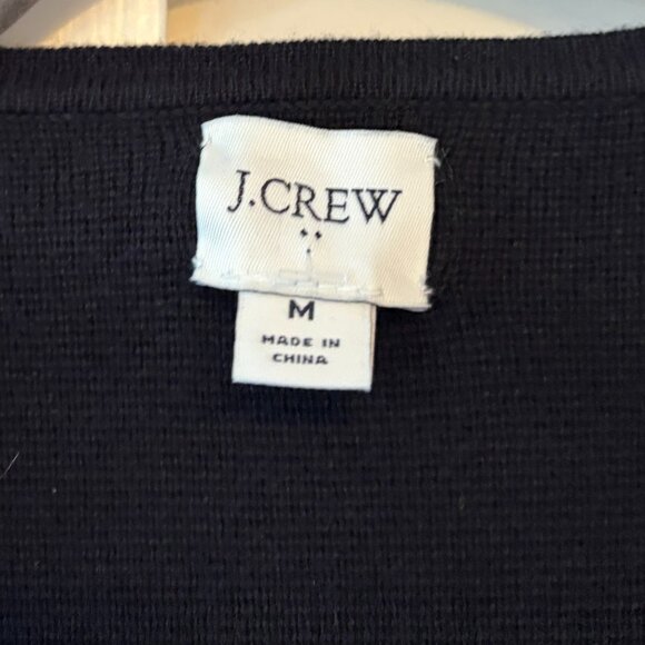 J. Crew Factory women's Vanessa sweater jacket coat black medium cotton open - Picture 4 of 8